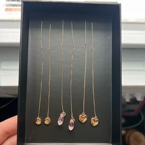 Set of 3 Gold Drop Earrings